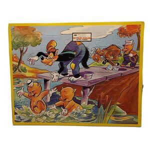 Vintage Walt Disney's Wonderful World Of Color Inlaid Puzzle Three Little Pigs